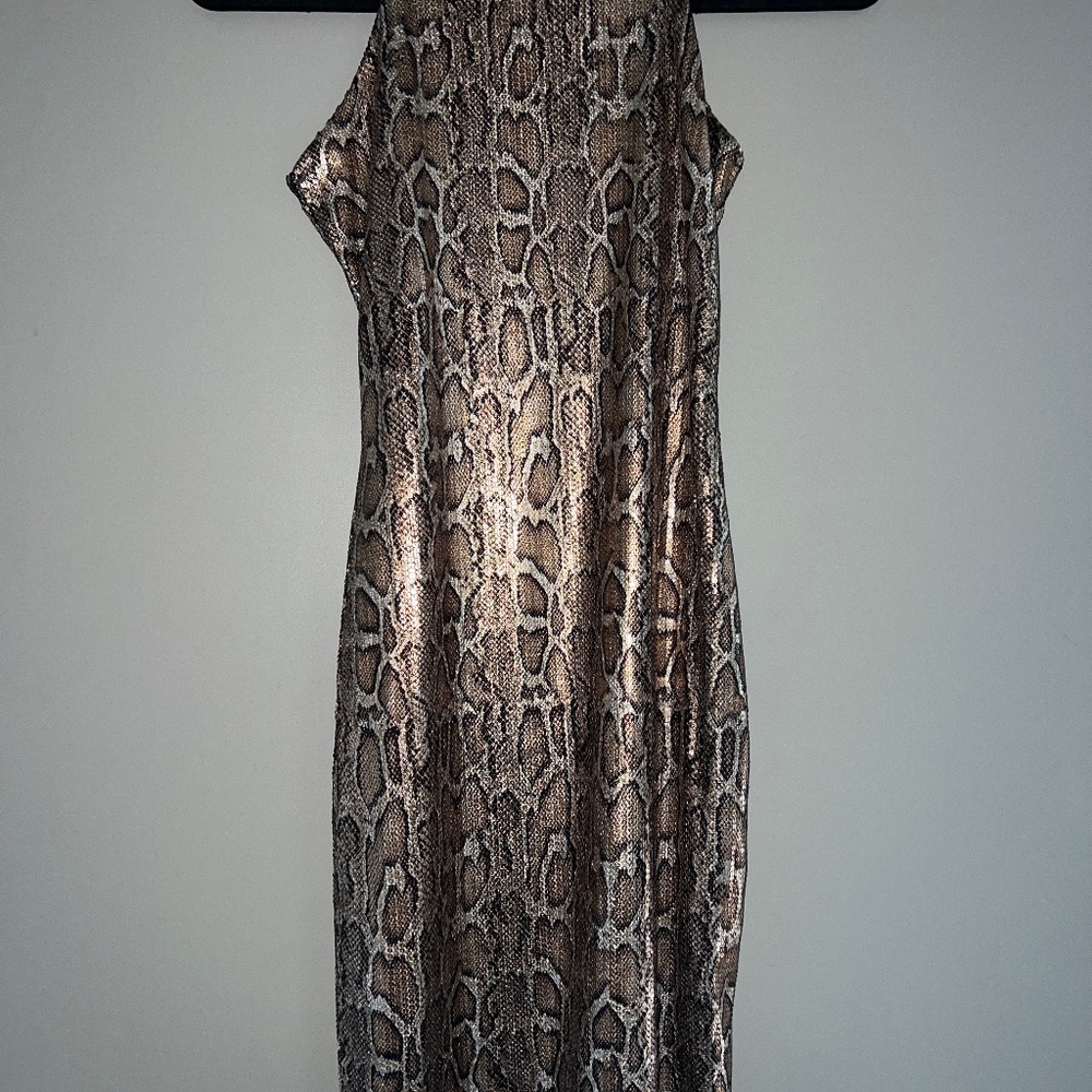 Sequin Snake Print Bodycon Dress